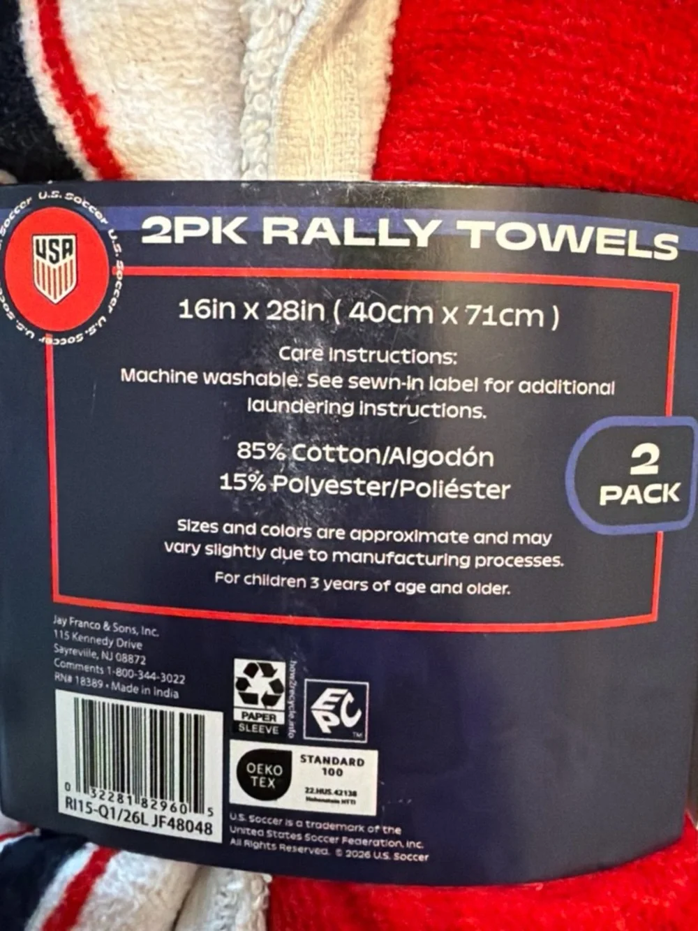 2 pack USA Soccer Olympic rally towels combo bundle NEW